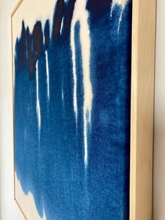 Monochrome Ultramarine Blue Abstract Painting on Canvas Artist Gabriela Meunie