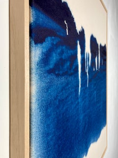 Monochrome Ultramarine Blue Abstract Painting on Canvas Artist Gabriela Meunie