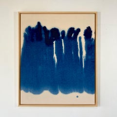 Monochrome Ultramarine Blue Abstract Painting on Canvas Artist Gabriela Meunie