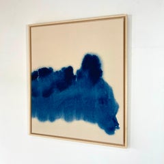 Cuadro abstracto monocromo azul ultramar sobre lienzo by Gabriela Meunie