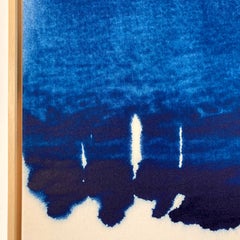 Monochrome Ultramarine Blue Abstract Painting on Canvas by Gabriela Meunie