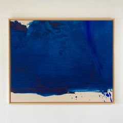Monochrome Ultramarine Blue Abstract Painting on Canvas by Gabriela Meunie