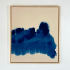 Monochrome Ultramarine Blue Abstract Painting on Canvas by Gabriela Meunie