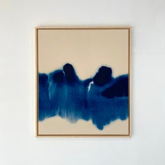 Monochrome Ultramarine Blue Abstract Painting on Canvas by Gabriela Meunie