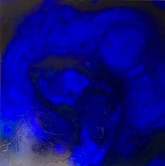NUEVA Pintura Abstracta Pigmentos Azules Artista Contemporánea Gabriela Meunie 2024