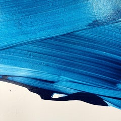 Prusse Blue H Ultramarine Abstract Painting on Canvas Artist Gabriela Meunie