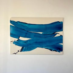 Prusse Blue H Ultramarine Abstraktes Gemälde auf Leinwand Künstler Gabriela Meunie