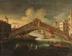 Venice Rialto Bridge Bella Paint 18th Century Oil on canvas Old master See
