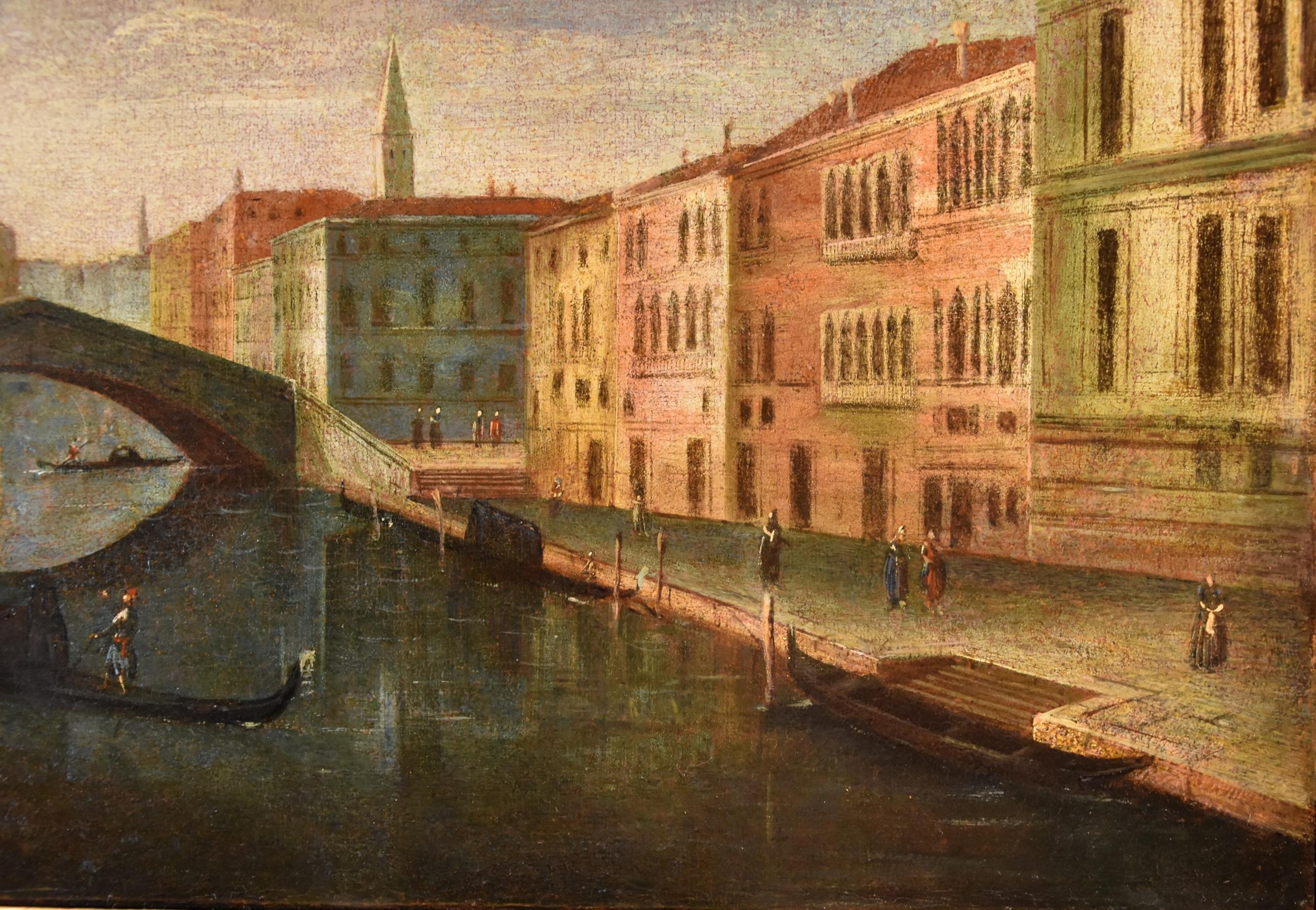 Venezia See Landscape Bella 18° secolo dipinto Olio su tela Vecchio maestro Italia in vendita 8