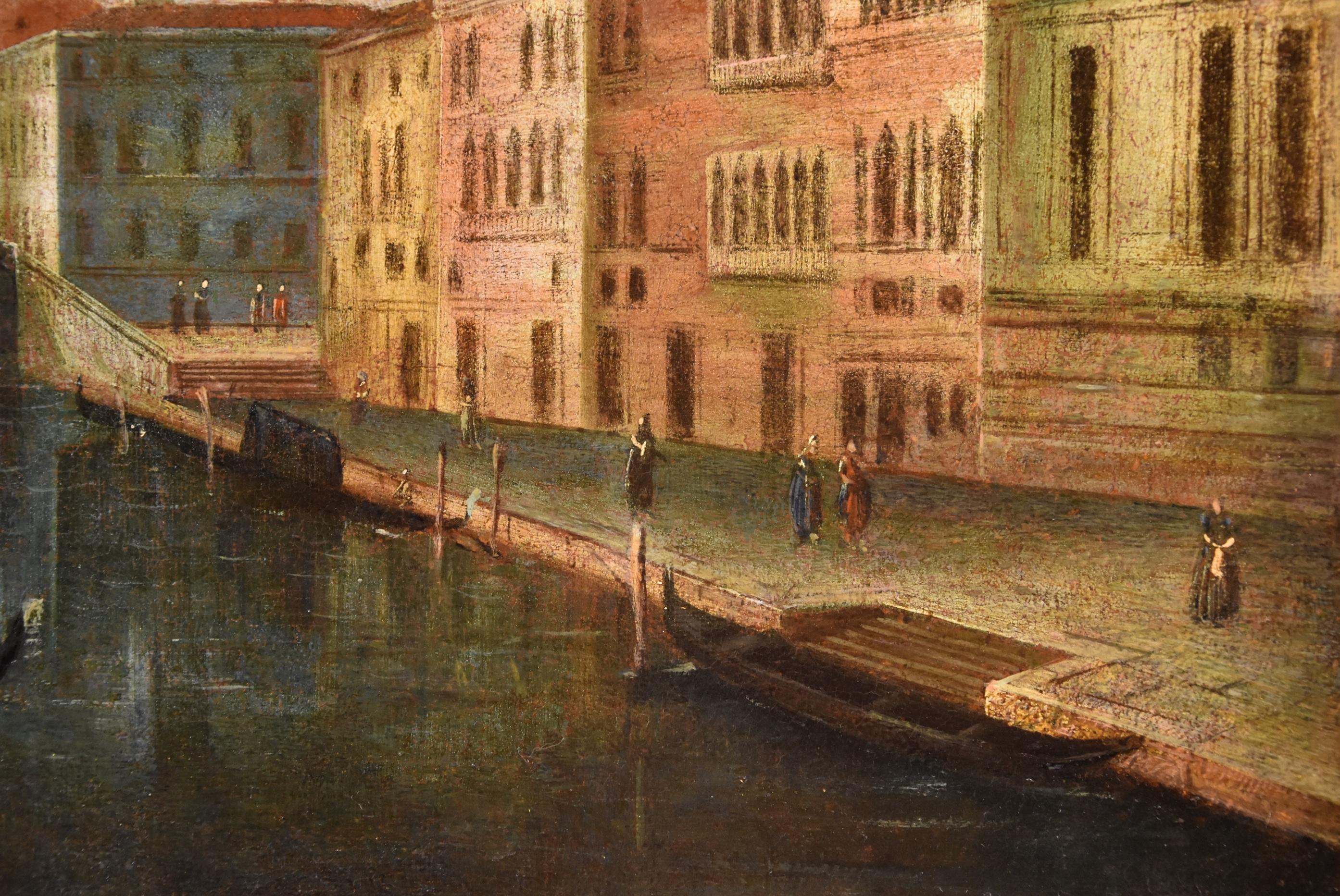 Venezia See Landscape Bella 18° secolo dipinto Olio su tela Vecchio maestro Italia in vendita 9