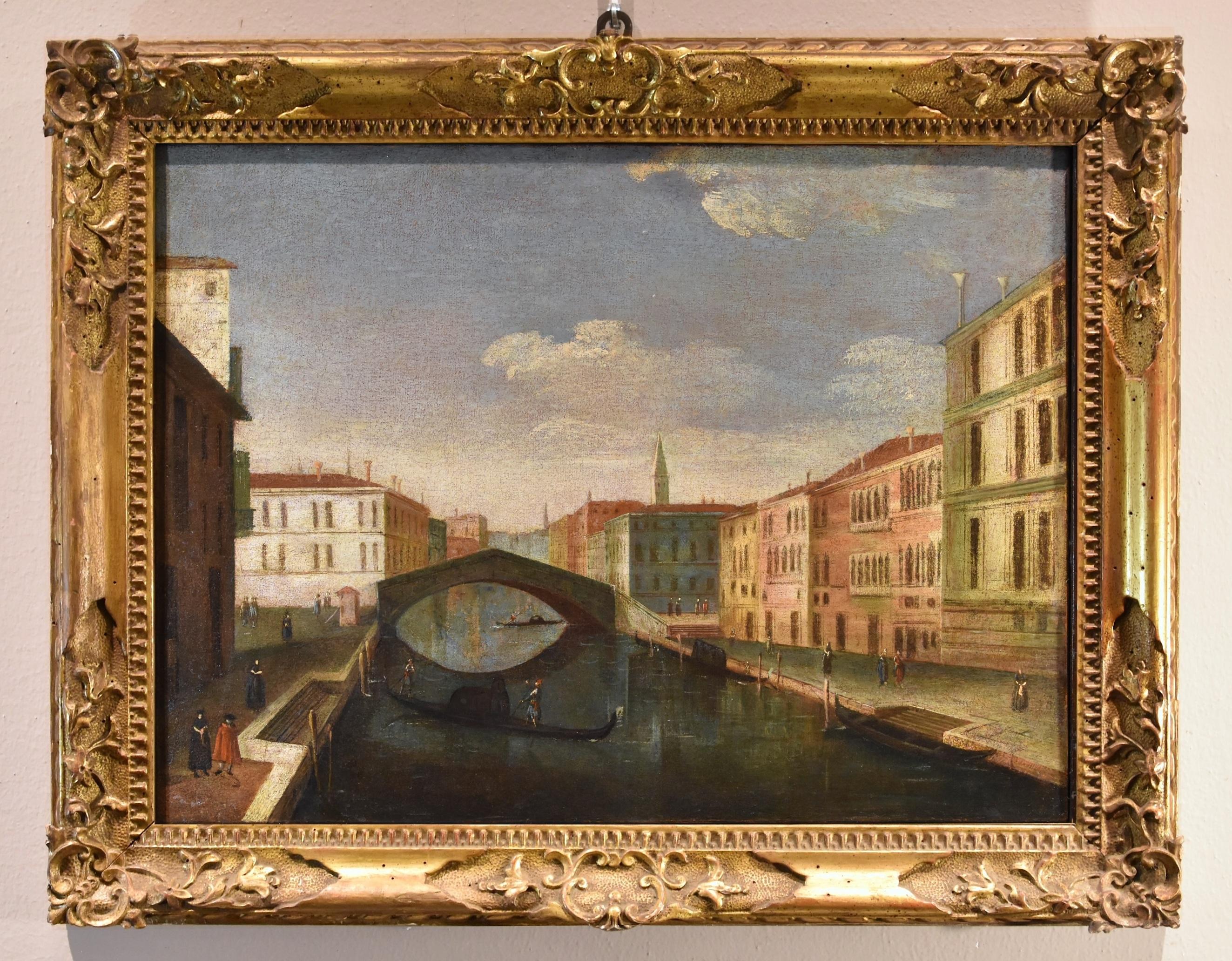 Venezia See Landscape Bella 18° secolo dipinto Olio su tela Vecchio maestro Italia - Painting Antichi maestri di Gabriele Bella (venice 1730 – Venice 1799)