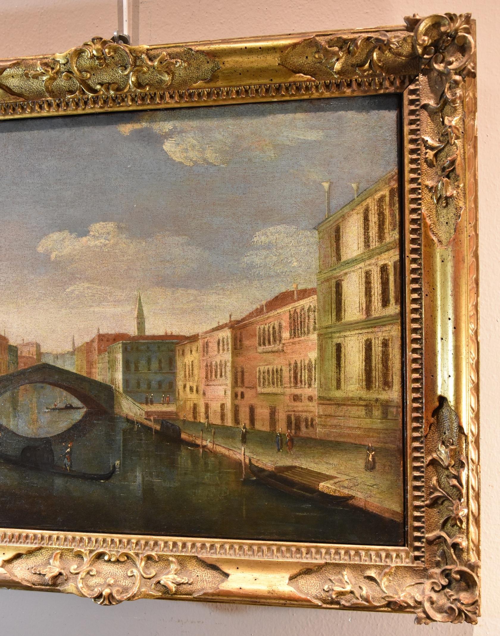 Venezia See Landscape Bella 18° secolo dipinto Olio su tela Vecchio maestro Italia in vendita 1