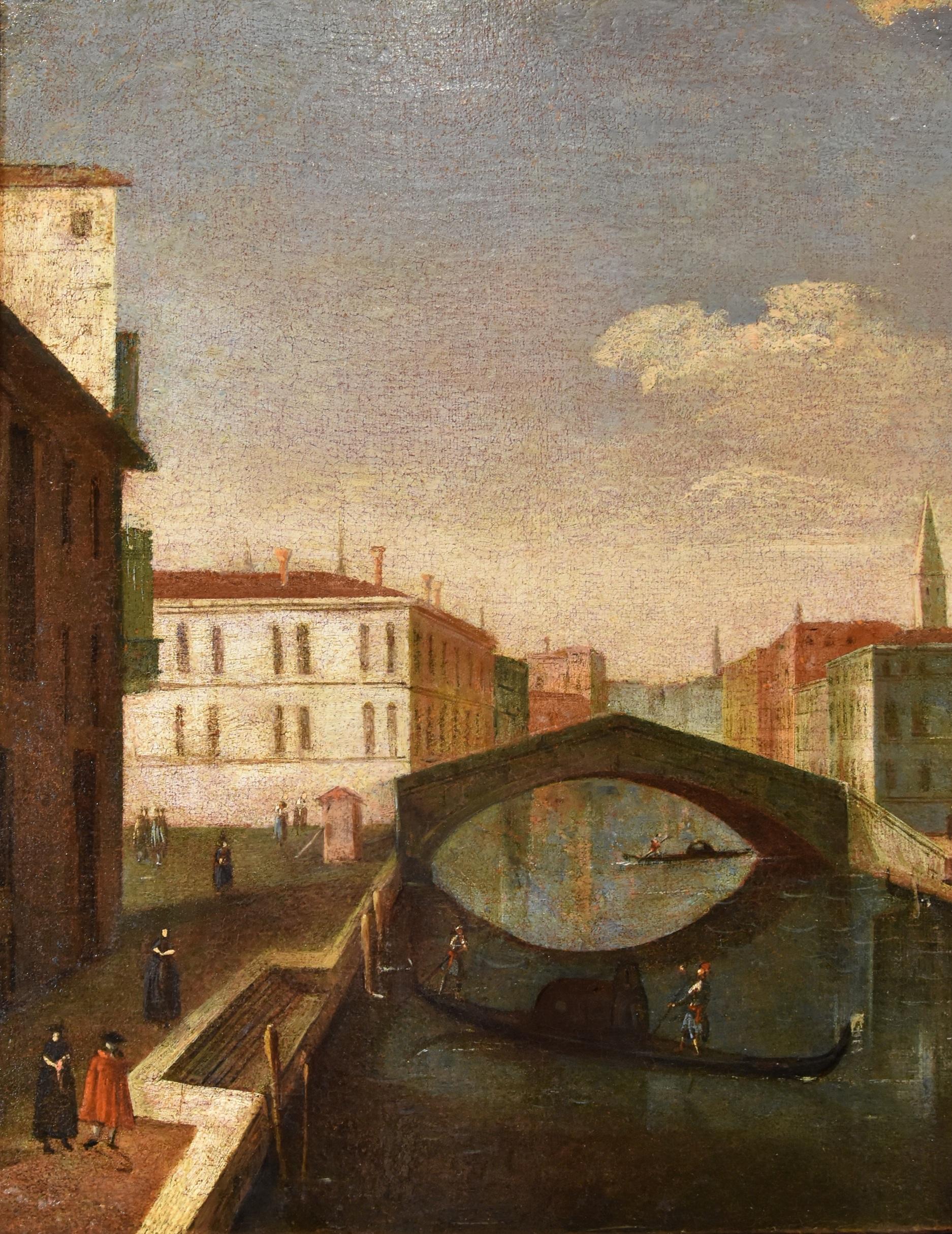 Venezia See Landscape Bella 18° secolo dipinto Olio su tela Vecchio maestro Italia in vendita 3