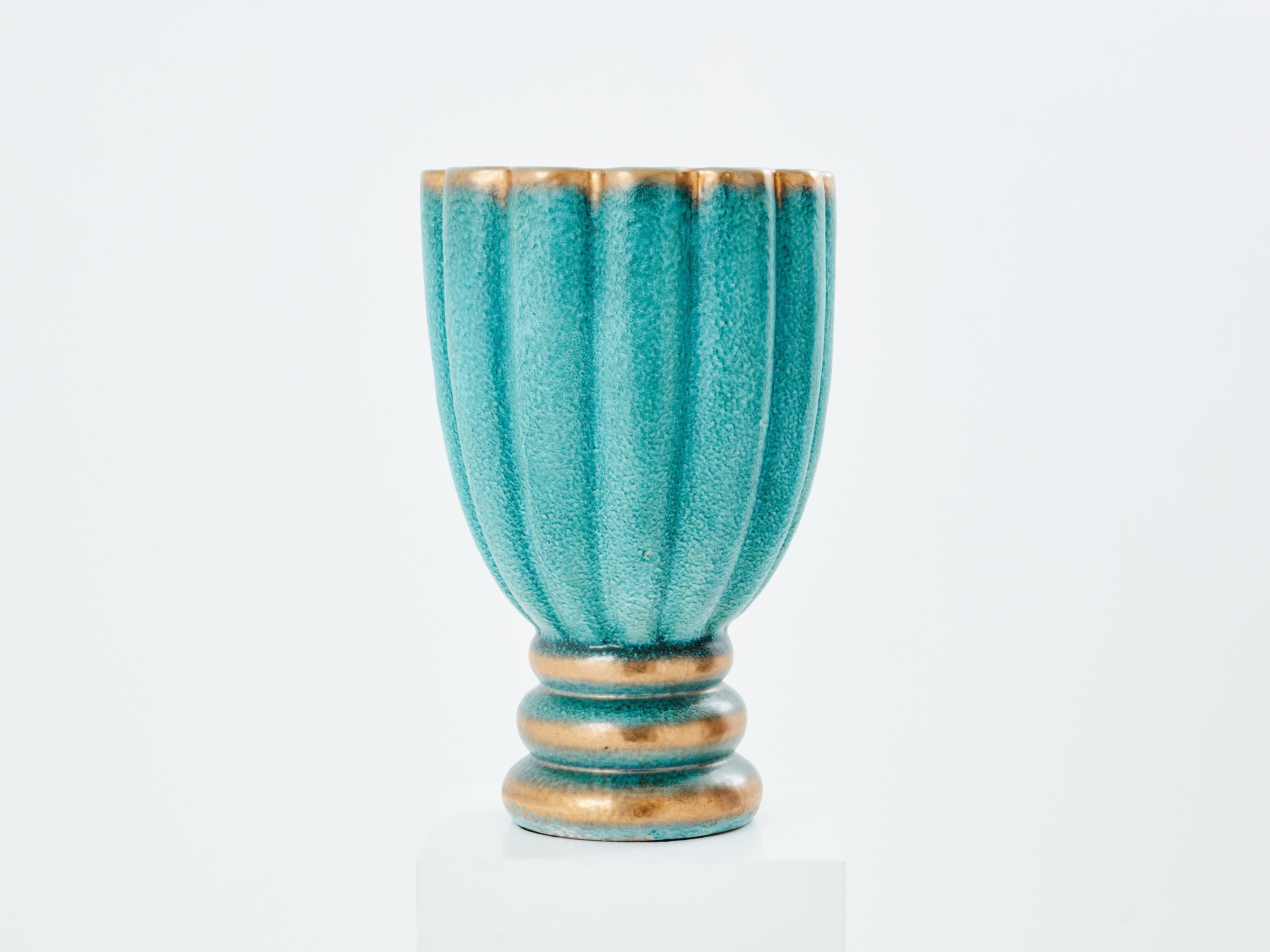 Vaso grande in ceramica di Deruta di Gabriele Bicchioni 1930 in vendita 1