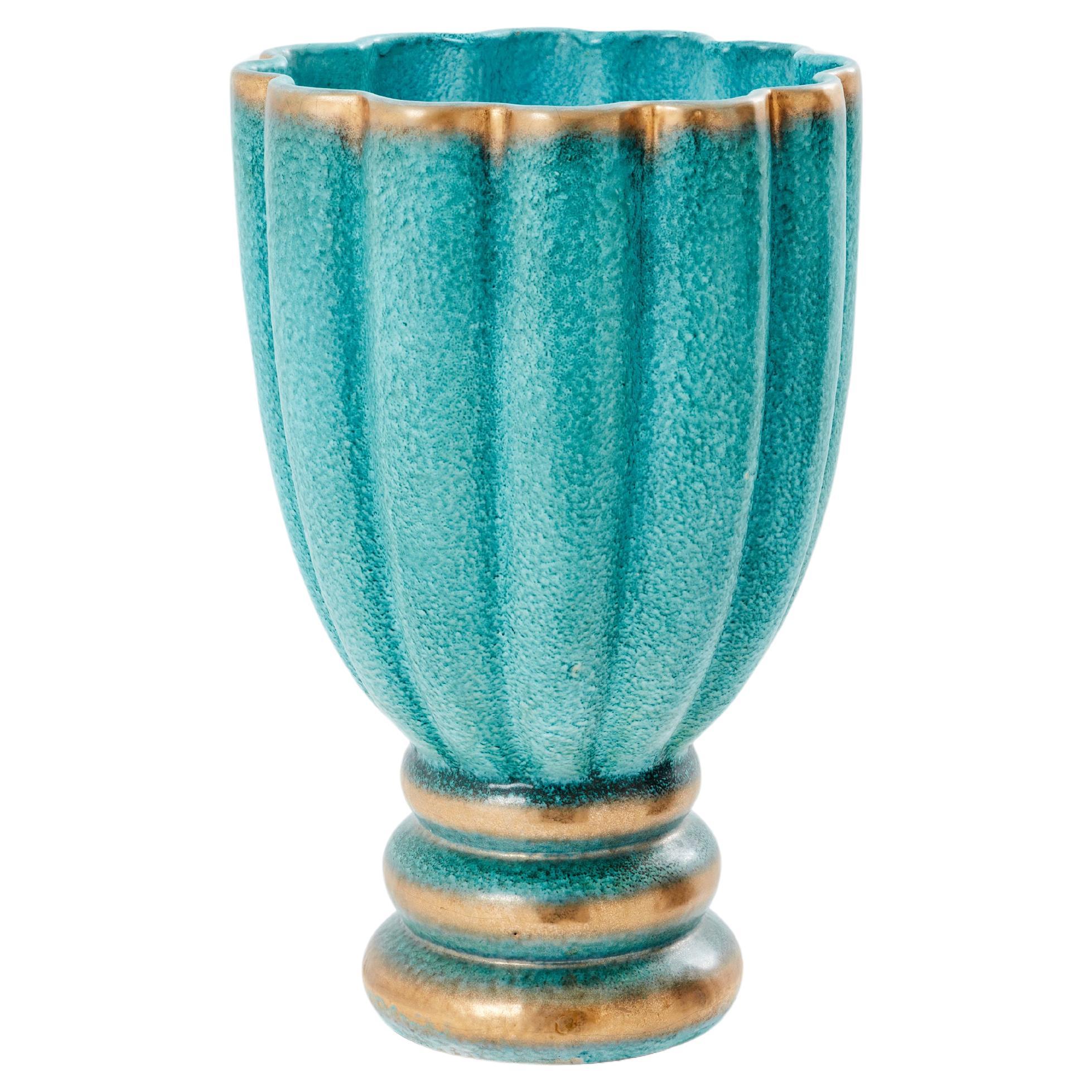 Gabriele Bicchioni large Deruta ceramic vase 1930  For Sale