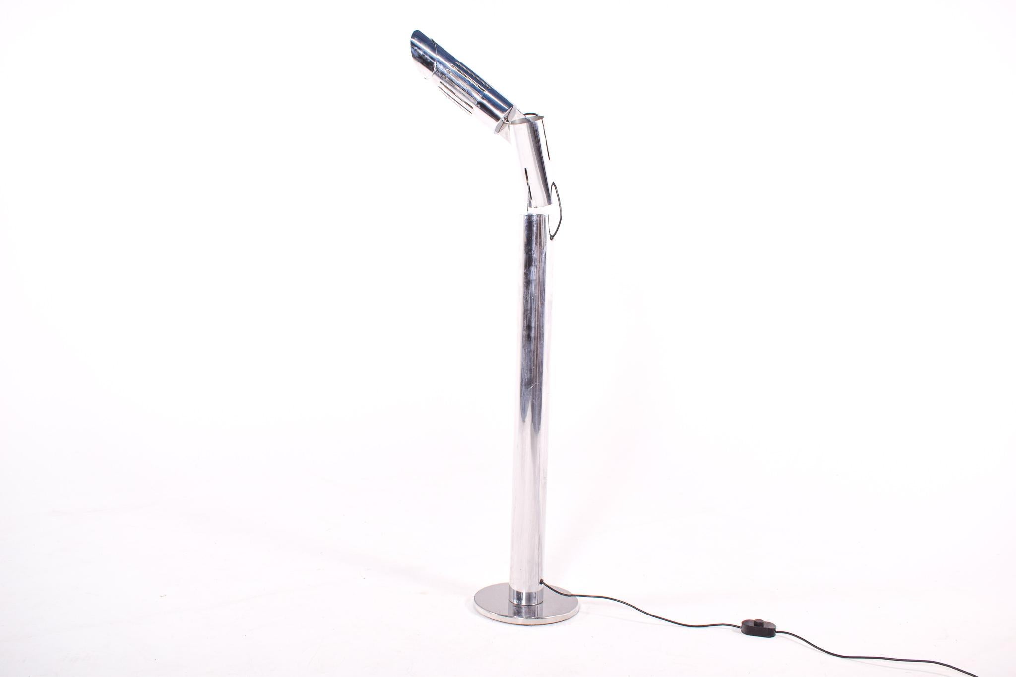 Gabriele D´Alli Chrome Floor Lamp Model Cobra for Francesconi, 1970's For Sale 1