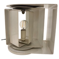 Antique GABRIELE D'ALI for Francesconi Brescia, table lamp, aluminium, designed 1965