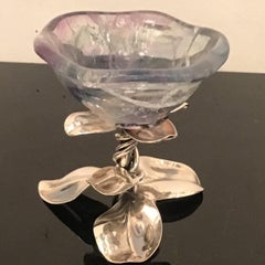 Gabriele De Vecchi FLOWER Argento 925 Vetro 1965 Italia