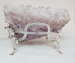 Gabriele De Vecchi Hand Made Italian Amethyst Geode Sterling Silver Centerpiece
