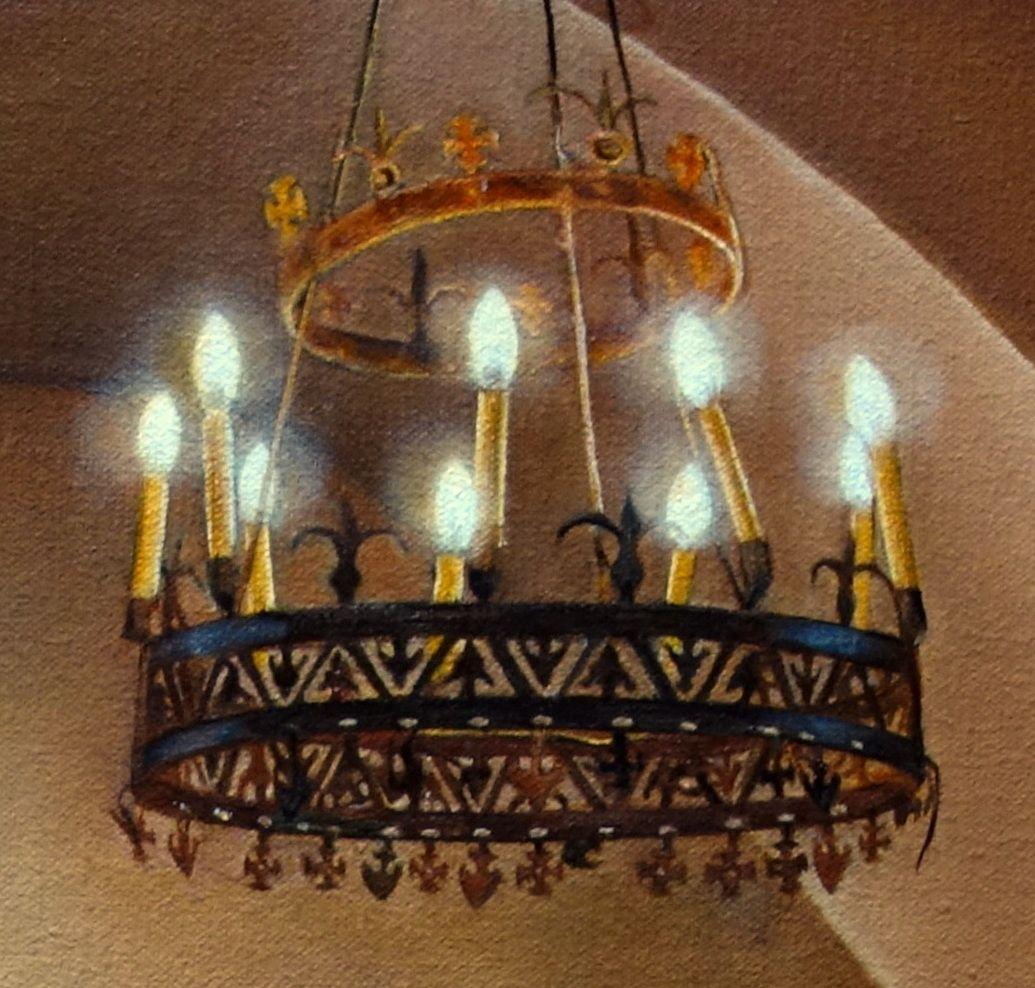 Banquet mit schimmernden Persönlichkeiten, Gemälde, Öl auf Leinwand im Angebot 1