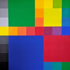 “Untitled.” Gabriele Evertz, Geometric Color Field, Bright Rainbow