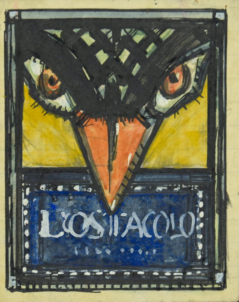 The Obstacle is an original drawing in tempera and watercolor on creamy paper realized  by Gabriele Galantara (1865-1937).

In good conditions.

This is an original drawing representing represents the eyes and the beak of a bird, showing the writing