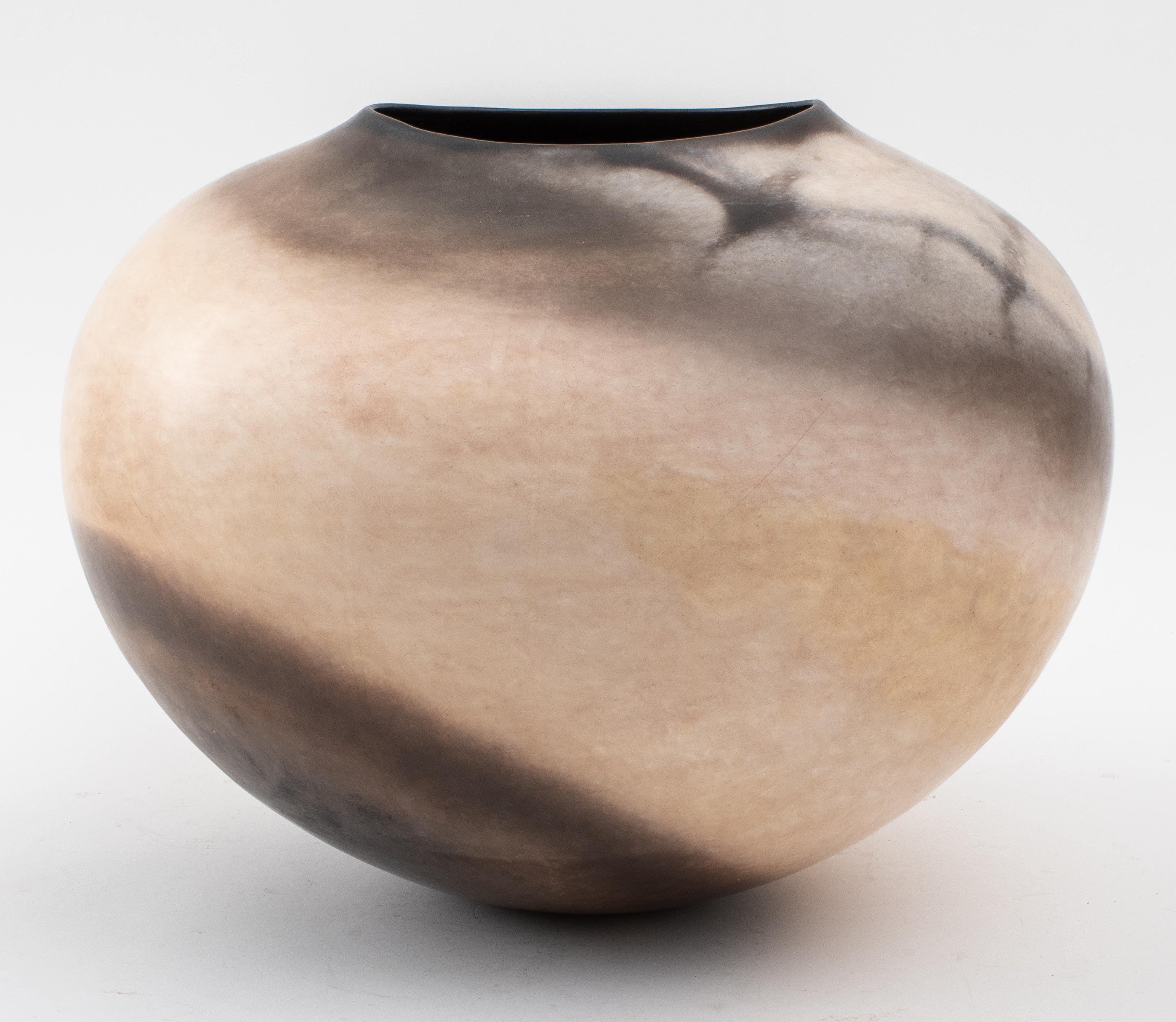 Burnished Gabriele Koch Large Contemporary Studio Art Bowl For Sale