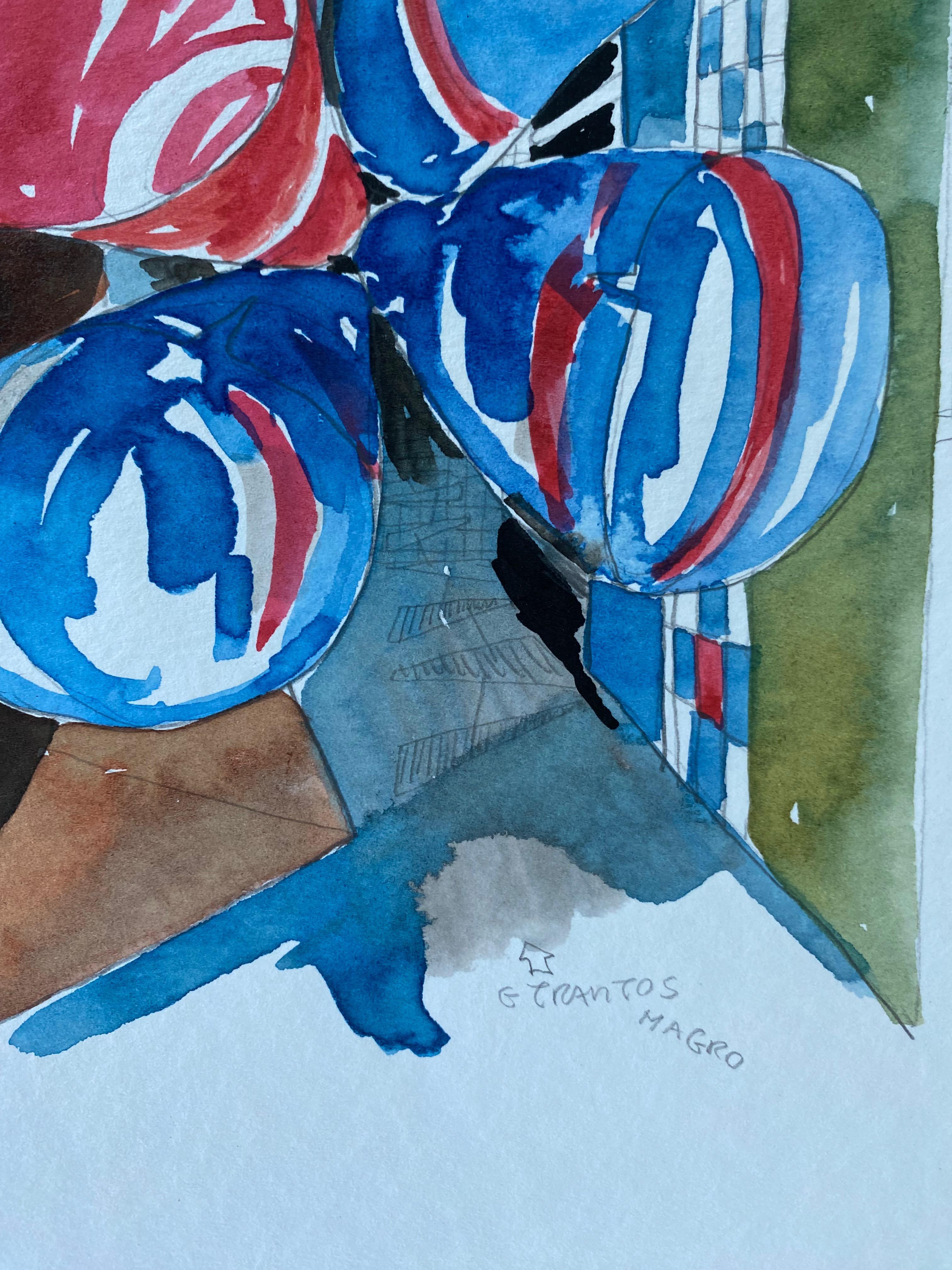 Gabriele Magro Etrantos, Aquarell im Zustand „Relativ gut“ im Angebot in Saint ouen, FR
