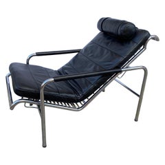 Retro Gabriele Mucchi Genni Chrome and Leather Lounge Chair for Zanotta