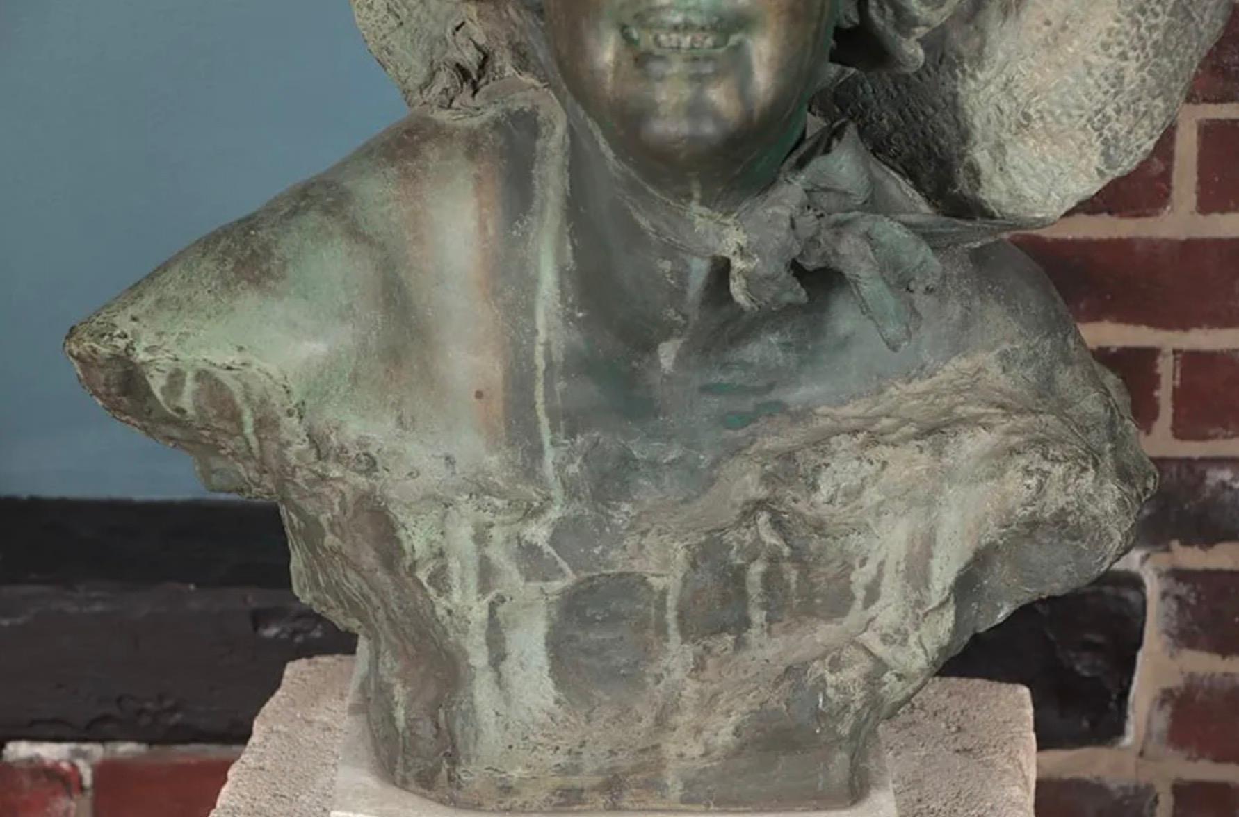 Italian Gabriele Parente Bronze Bust For Sale