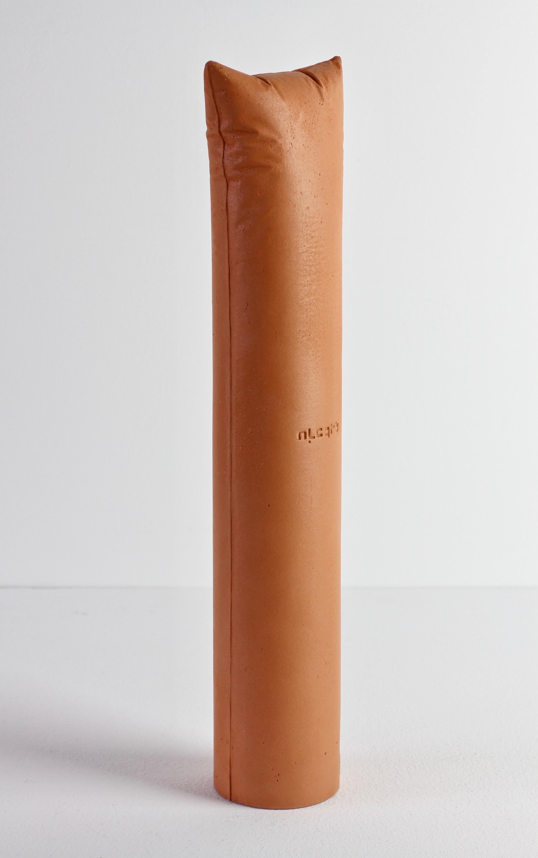 Modern Gabriele Puetz Pillow Pillar 'Nichts' Vintage German Art Pottery Sculpture # 5/7 For Sale