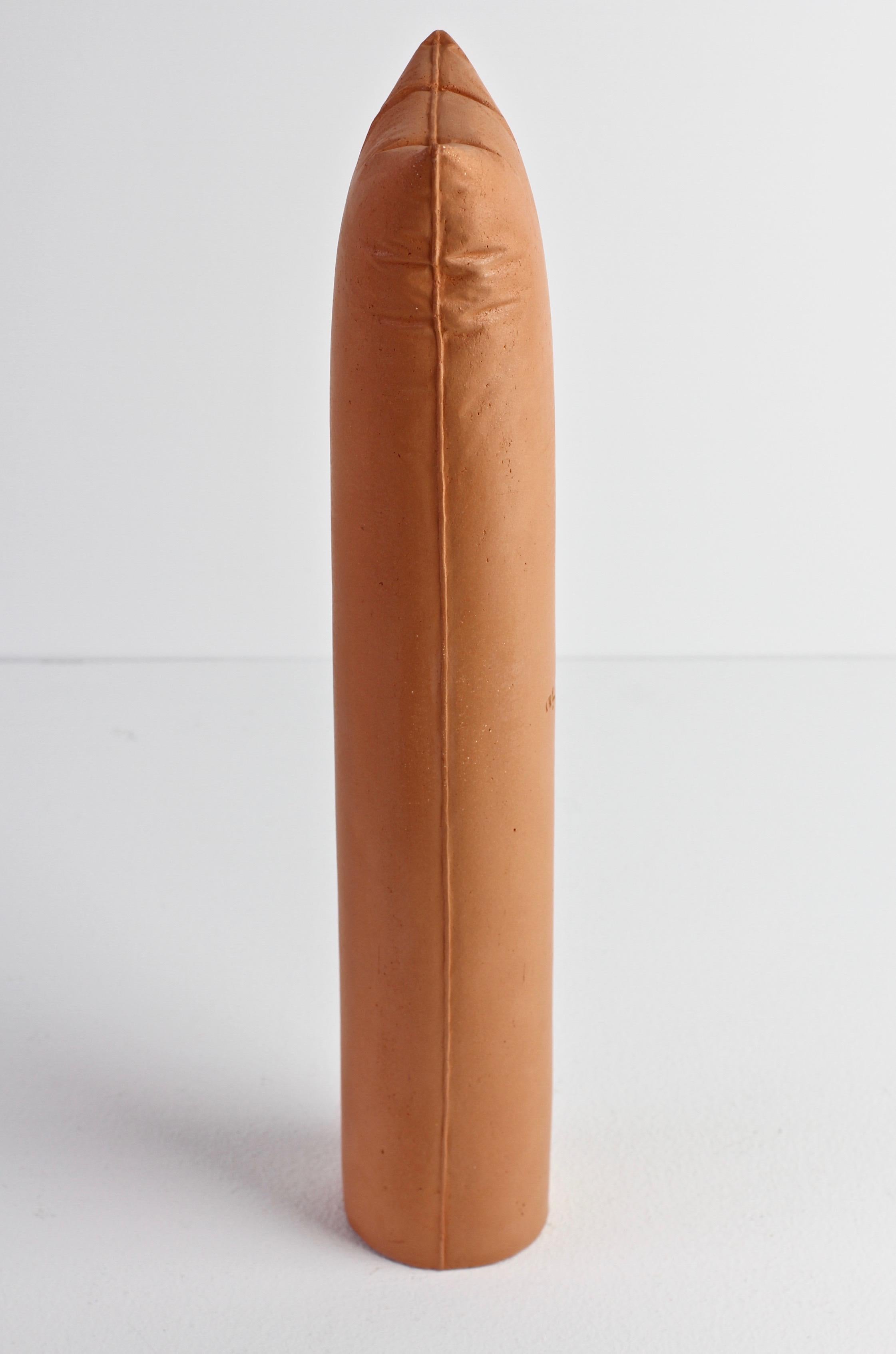Late 20th Century Gabriele Puetz Pillow Pillar 'Nichts' Vintage German Art Pottery Sculpture # 5/7 For Sale