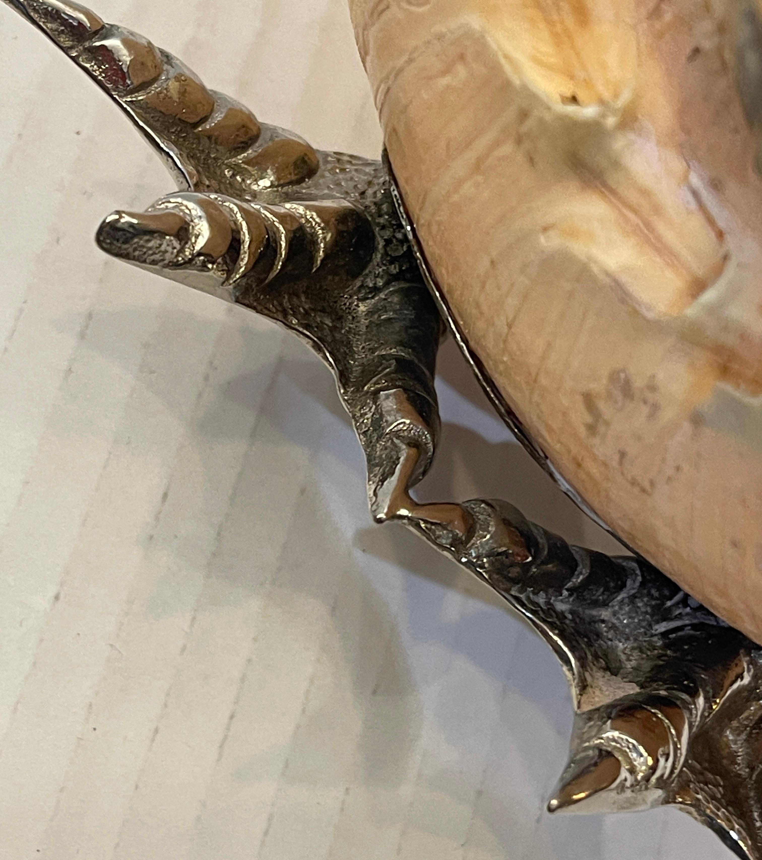 Gabriella Binazzi, plaque d'argent, laiton et grand coquillage Swan en vente 8