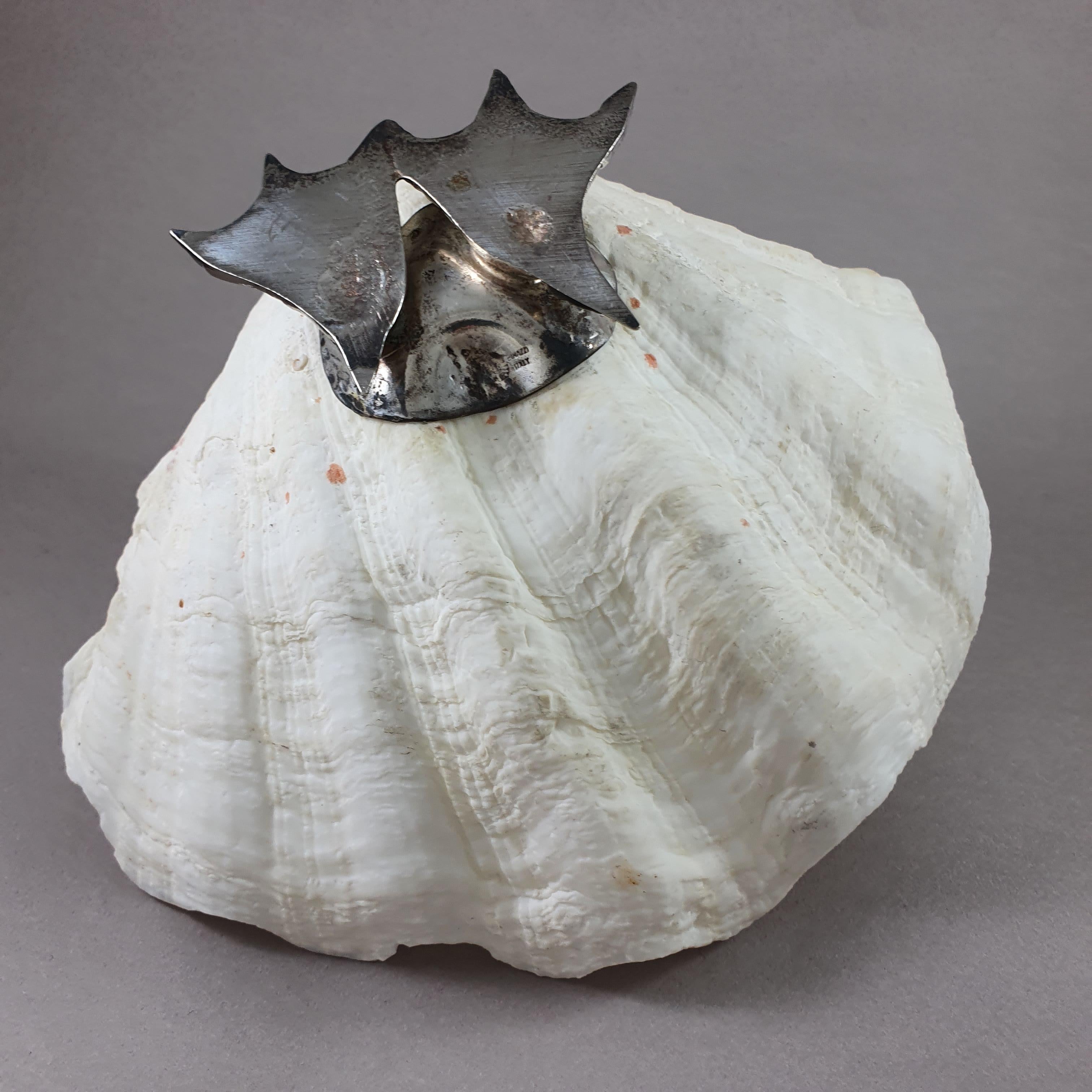 Italian Gabriella Binazzi Swan Shell in Silver Plate and Shell