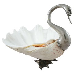 Gabriella Binazzi Swan Shell in Silver Plate and Shell