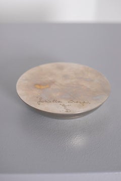 Gabriella Crespi Ashtray Shell Shaped in Steel and Brass, Signed