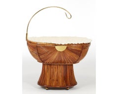 Gabriella Crespi Baby Cot Rusing Sun, 1975, Malacca Canes and Brass