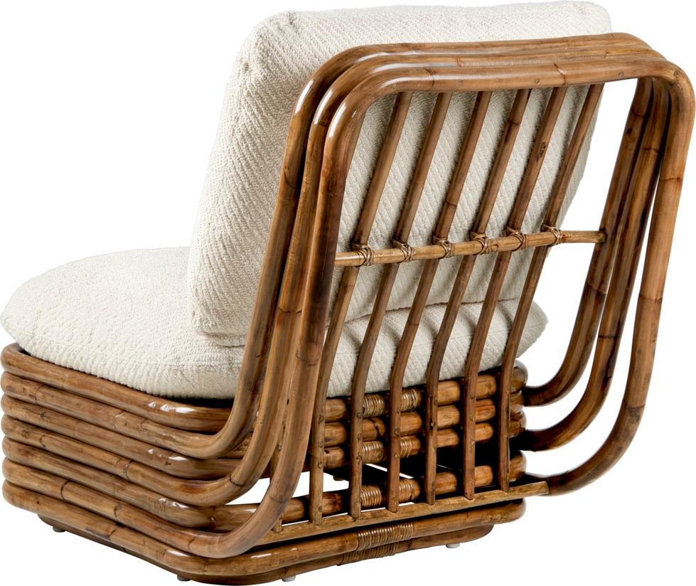 Italian Gabriella Crespi Bohemian 72 Lounge Chair Diagonal Bouclé Dedar 007 for GUBI For Sale
