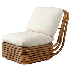 Gabriella Crespi Bohemian 72 Lounge Chair Diagonal Bouclé Dedar 007 for GUBI