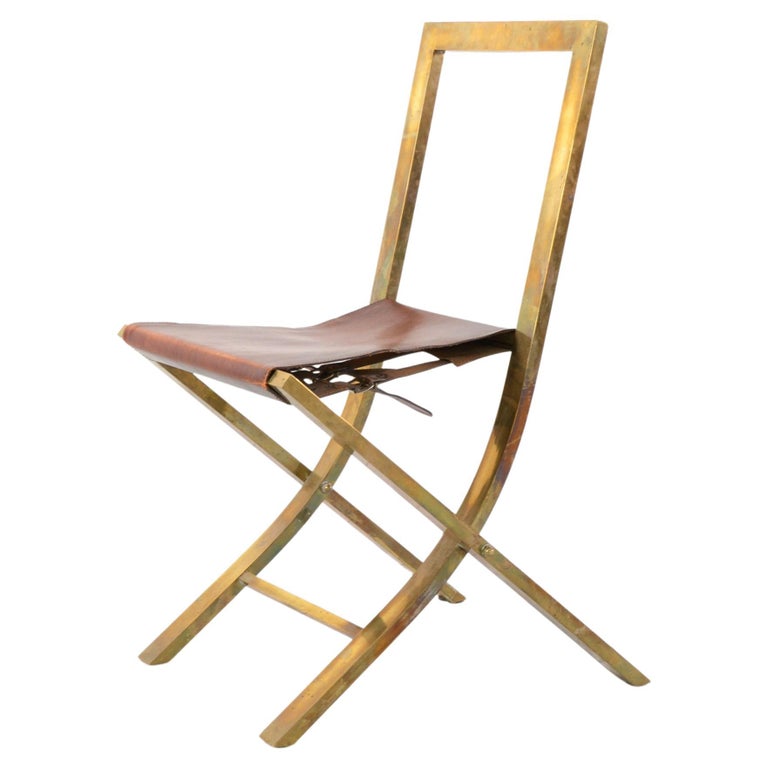 Gabriella Crespi Brass, Sedia 73 Folding, Chair, Set of 6 For Sale at  1stDibs