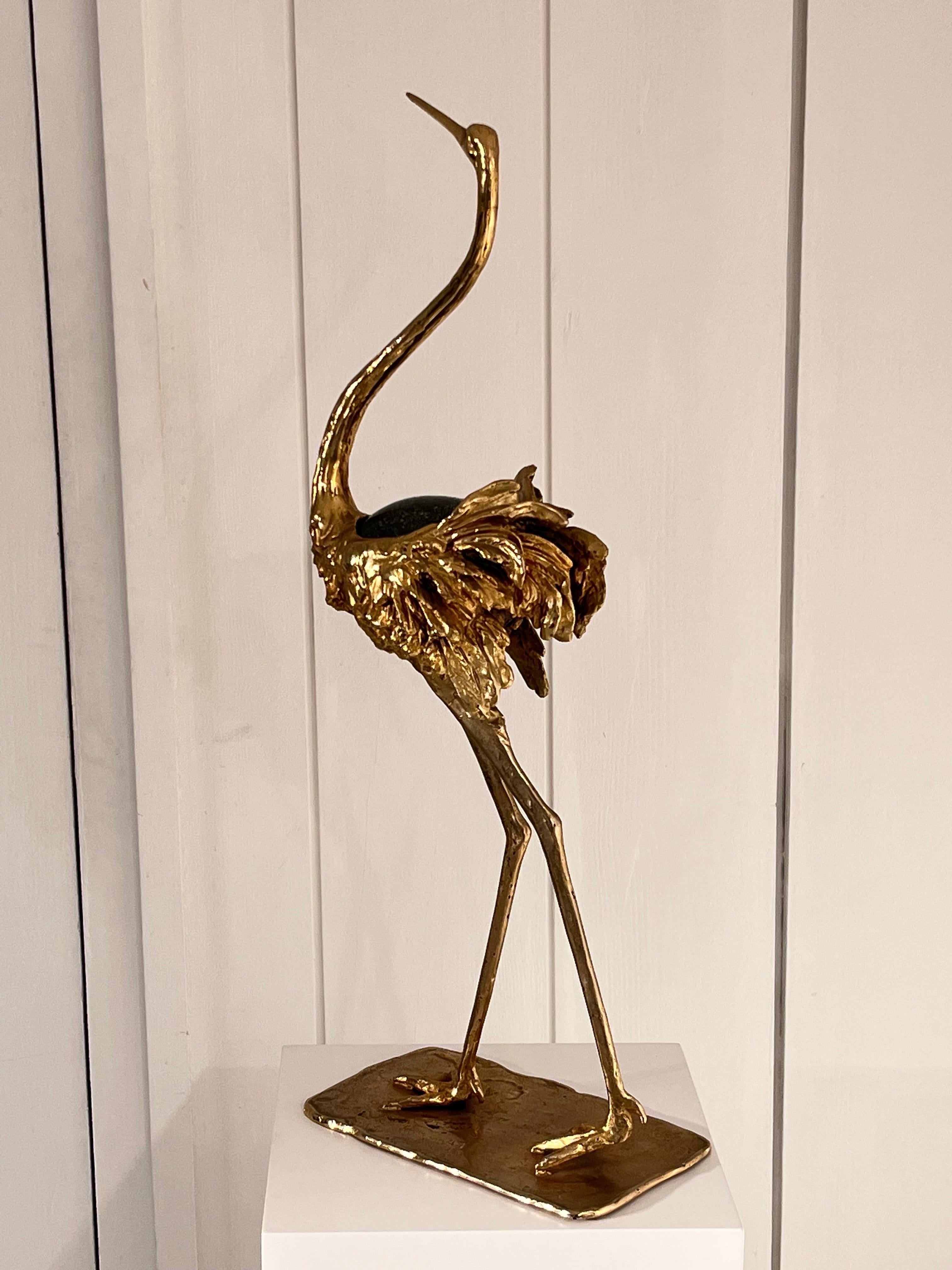 Gabriella Crespi Bronze Ostrich Sculpture  4