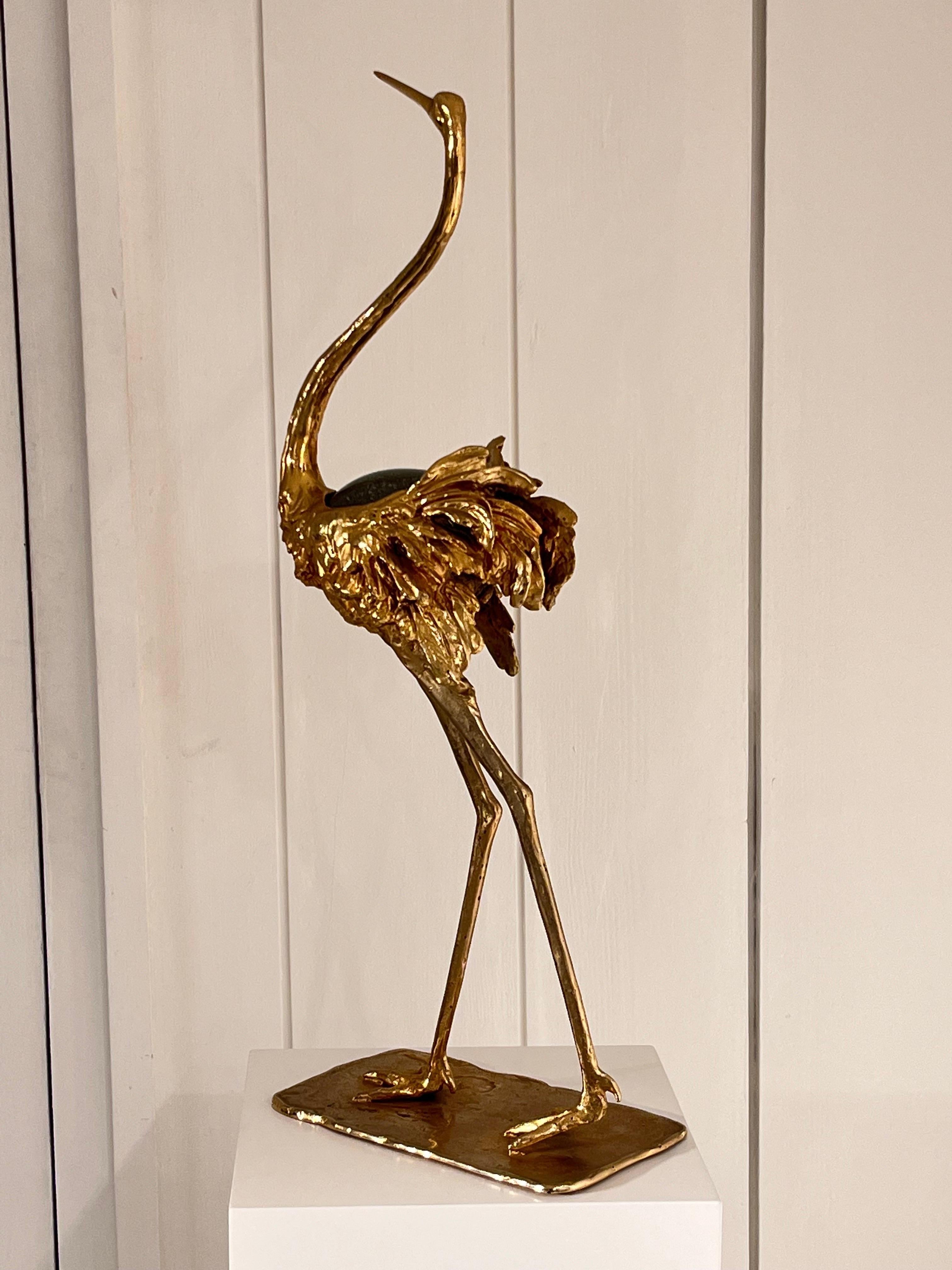 Gabriella Crespi Bronze Ostrich Sculpture  5