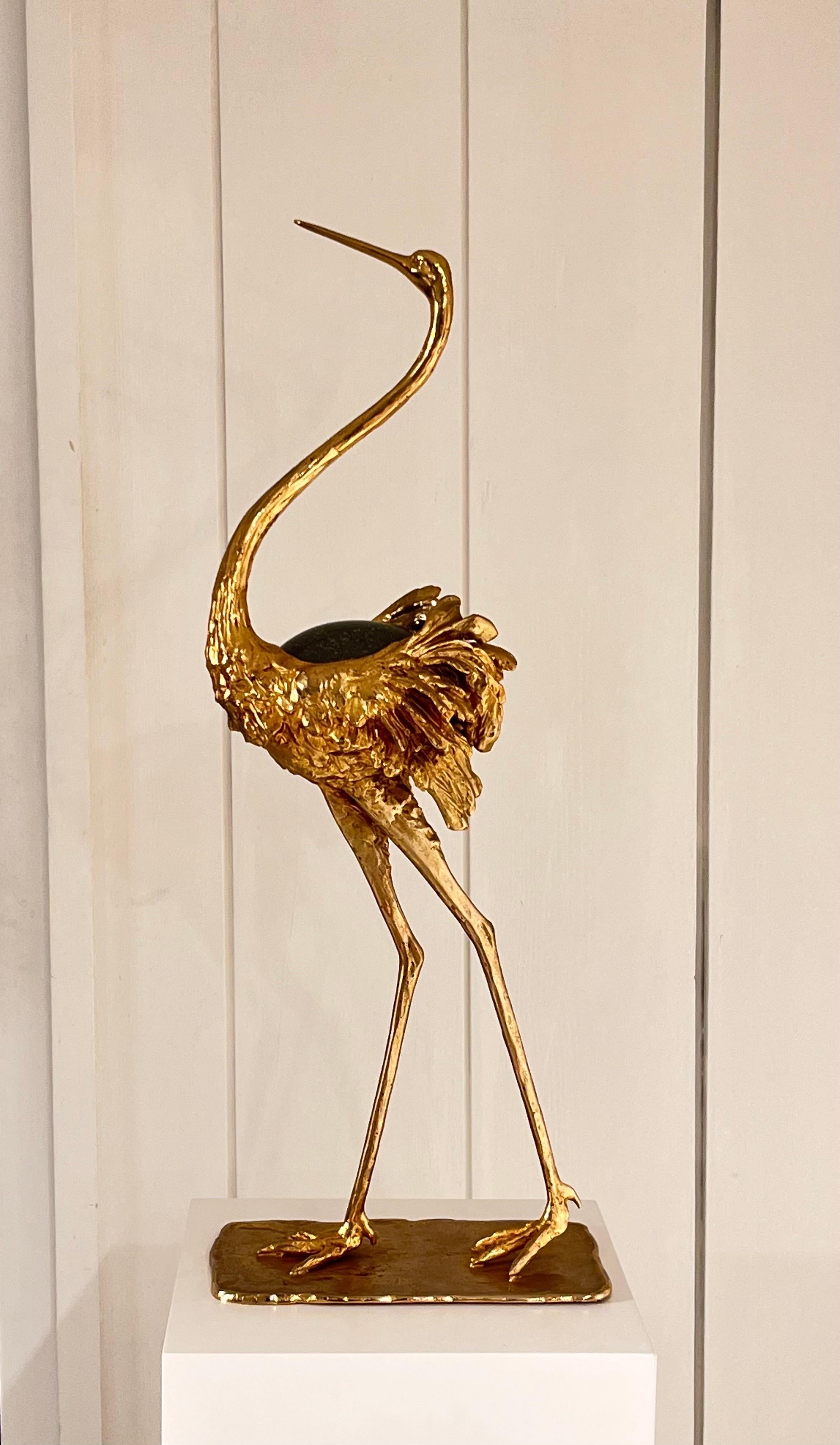 Airone sculpture
Signed by the artist on the base
Gild bronze and Barovier & Toso blown glass
Executed circa 1973-1974.