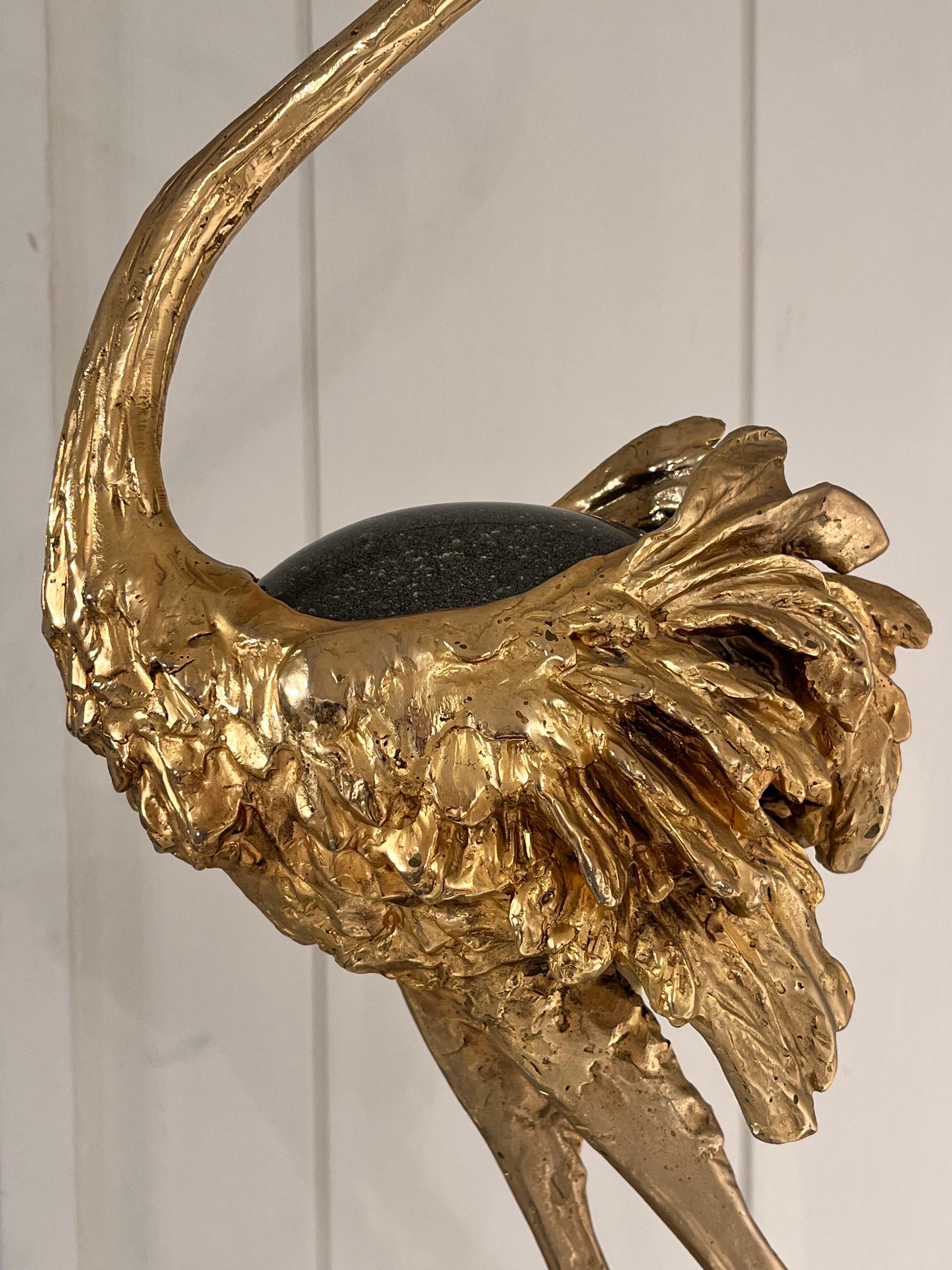 Mid-Century Modern Gabriella Crespi Bronze Ostrich Sculpture 