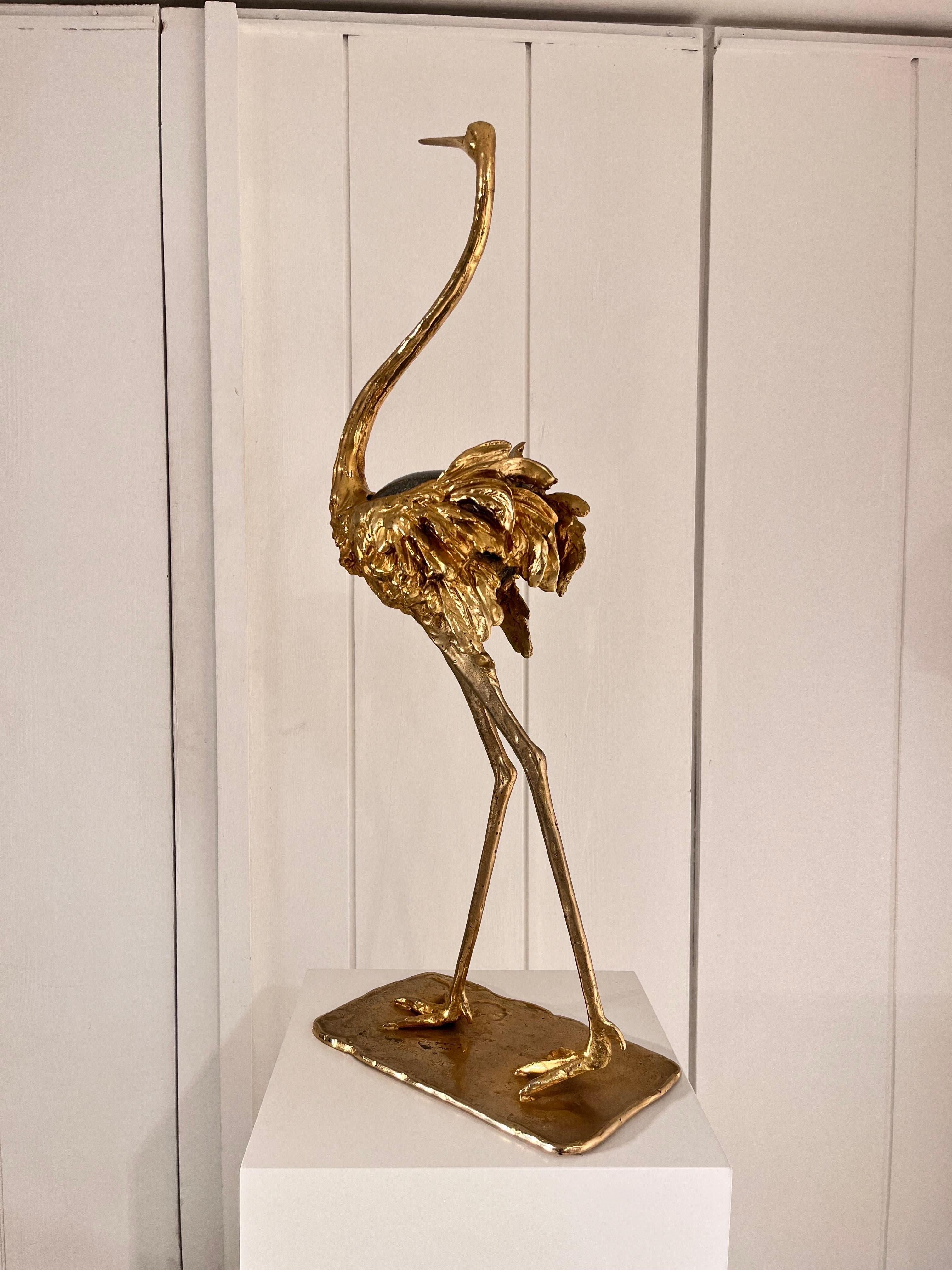 Gabriella Crespi Bronze Ostrich Sculpture  2