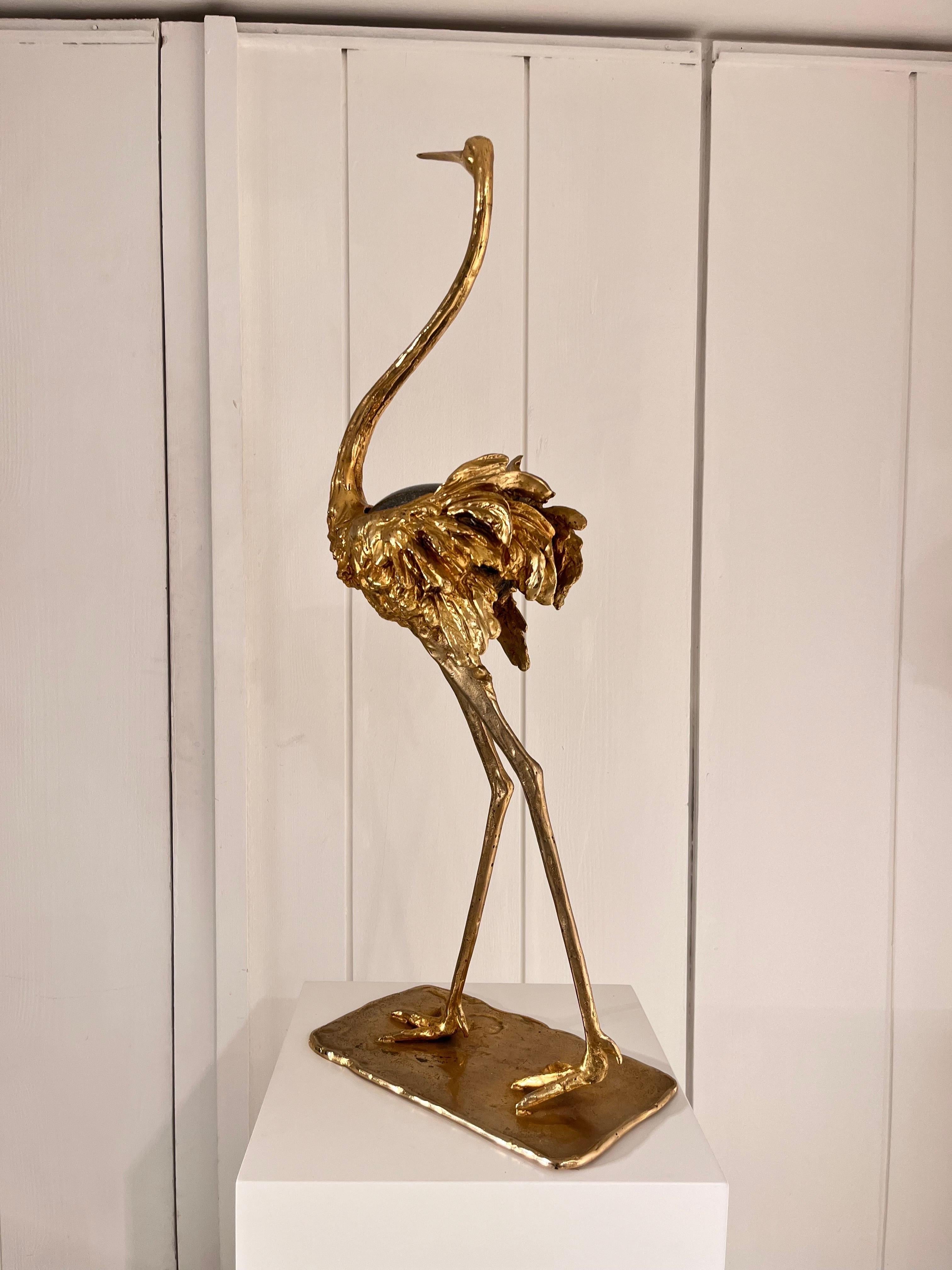Gabriella Crespi Bronze Ostrich Sculpture  3