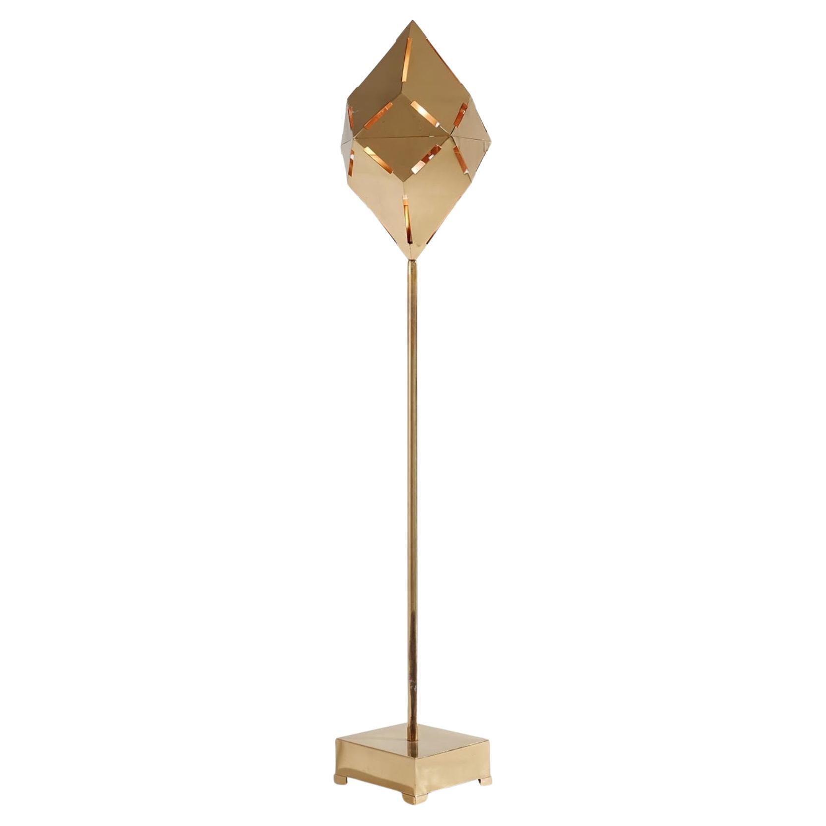 Gabriella Crespi "Caleidoscopio" Lampadaire en laiton, vers 1970, signé et enregistré