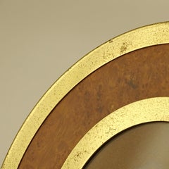 Gabriella Crespi Runder Fotorahmen aus Messing und Wurzelholz, Italien 1970er Jahre