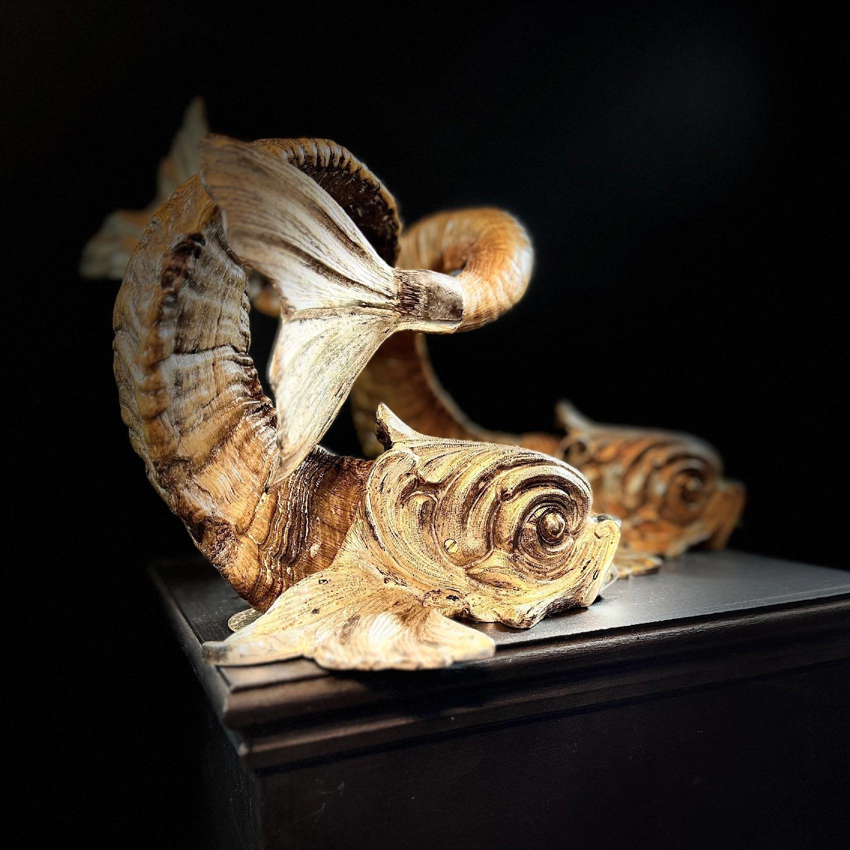 Gabriella Crespi 'Coppia Di Delfini' Paar versilberte Bronze- Delphine im Angebot 4