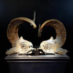 Gabriella Crespi 'Coppia Di Delfini' Pair of Silvered Bronze Dolphins